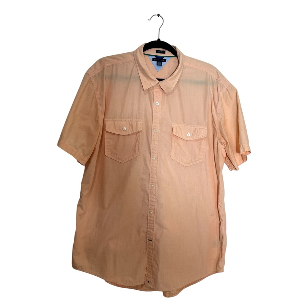 Tommy Hilfiger Men's XL Peach Orange Button Down Shirt Preppy Casual